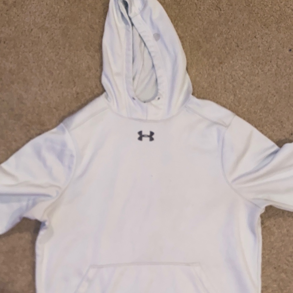 Under Armour Mens White Hooded Pullover